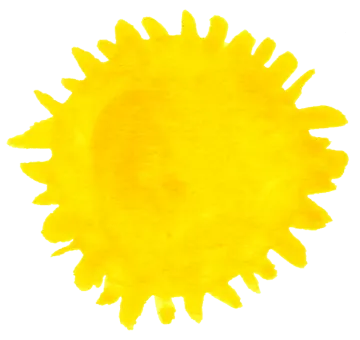 a yellow watercolor stain on a white background