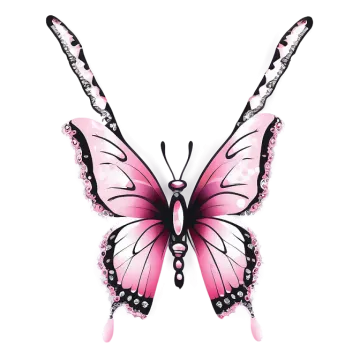 a pink butterfly on a white background