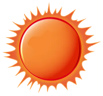 an orange sun on a white background