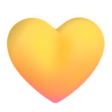a yellow heart on a white background
