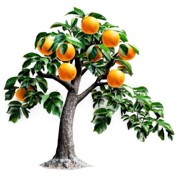 a tree with oranges growing on it