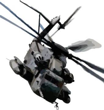 a black and white helicopter
