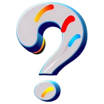 a question symbol with a white background