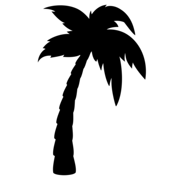 a black and white silhouette of a palm tree
