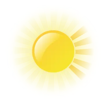 a yellow sun on a white background