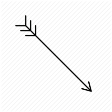 a black and white line drawing of an arrow