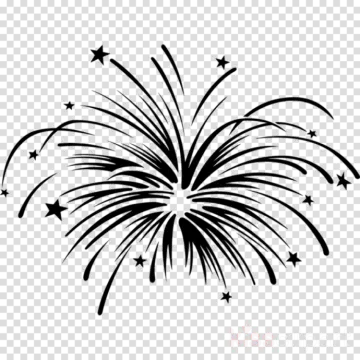 a black and white fireworks clipart