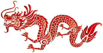 a red dragon on a white background