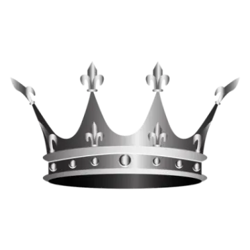 a silver crown on a white background