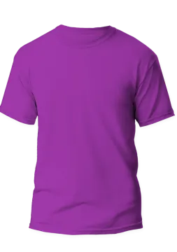 a purple t - shirt on a white background