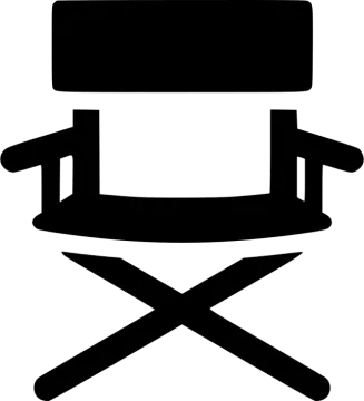 a black and white silhouette of a director chair