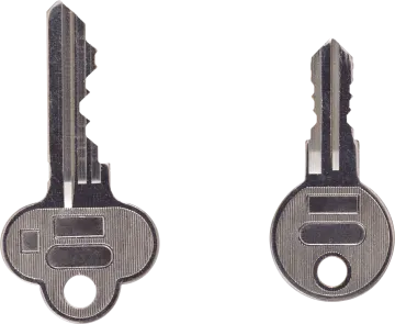 two keys on a white background