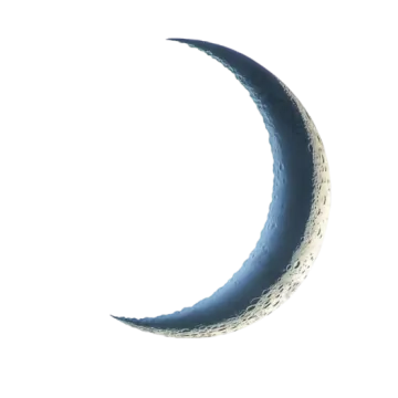 a half moon on a white background