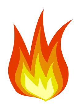 a fire with red and yellow flames