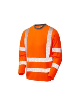 a picture of an orange sweatshirt with reflective stripes