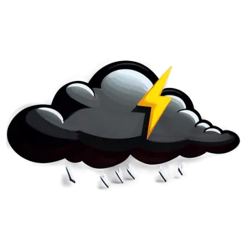 a black cloud with lightning on it
