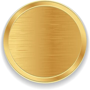 a gold medal on a white background