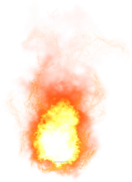 an explosion of fire on a white background