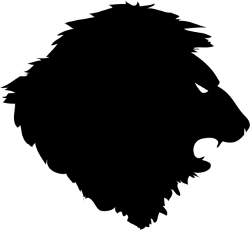 a silhouette of a lion head