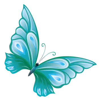 a blue butterfly on white background