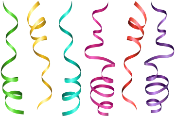 a set of colorful ribbons