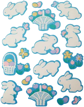 a bunch of stickers that are shaped like clouds