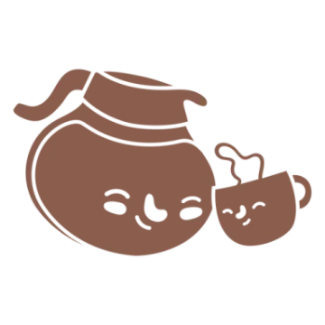 a brown and white drawing of a baby in a pot