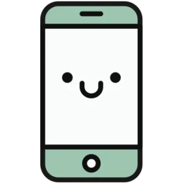a smartphone with a smiley face on the screen