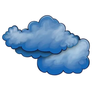 a blue cloud on a white background