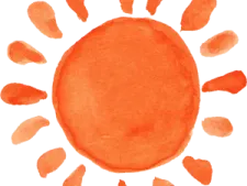 an orange watercolor stain on a white background