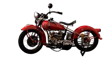 a red motorcycle on a white background