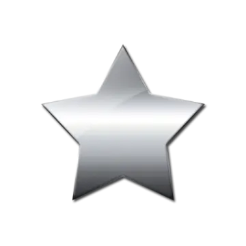 a silver star on a white background