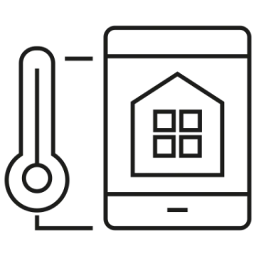 a smartphone with a house on the screen