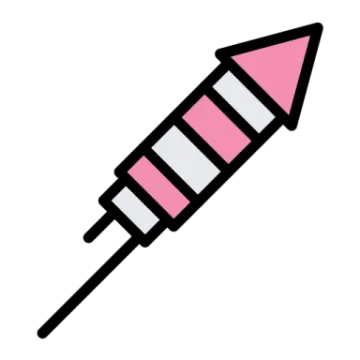 a pink and white pencil icon