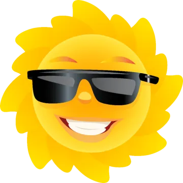 a smiling sun wearing sunglasses