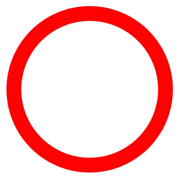 a red circle on a white background