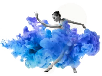 a woman in a blue dress is dancing