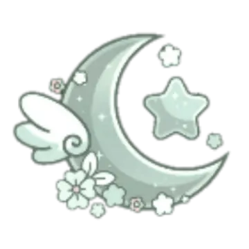 a crescent with flowers and stars on it