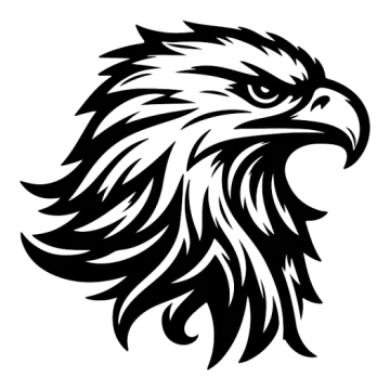 a black and white eagle head