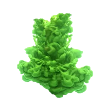 green ink on a white background