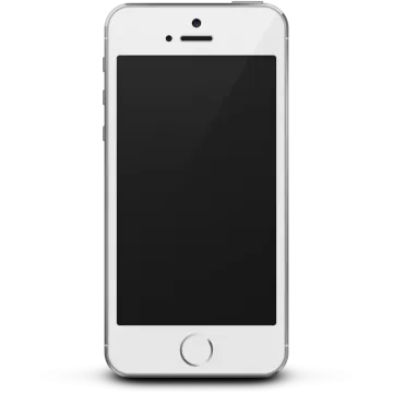 a white iphone with a blank screen