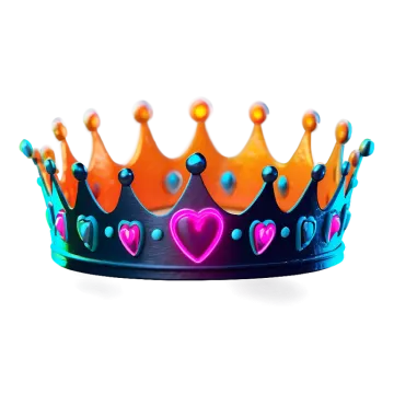 a colorful crown with hearts on it