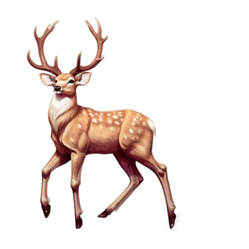 a drawing of a deer that is walking