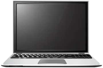 a laptop computer with a blank screen vector