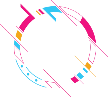a circle with different colored lines around it