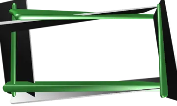 a green and black frame on a white background