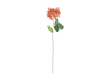 a drawing of a flower on a white background