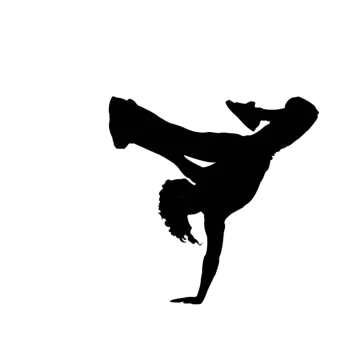 a silhouette of a person doing a handstant