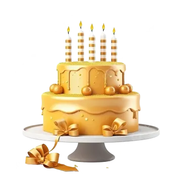 a birthday cake with three candles on top