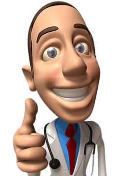 a cartoon doctor with a thumbs up